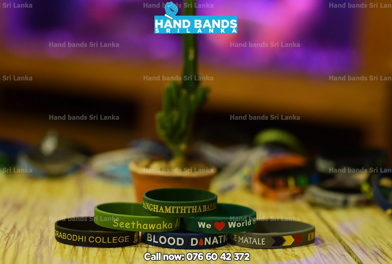 green Debossed silicone wristbands / handbands for blood donation event in sri Lanka
